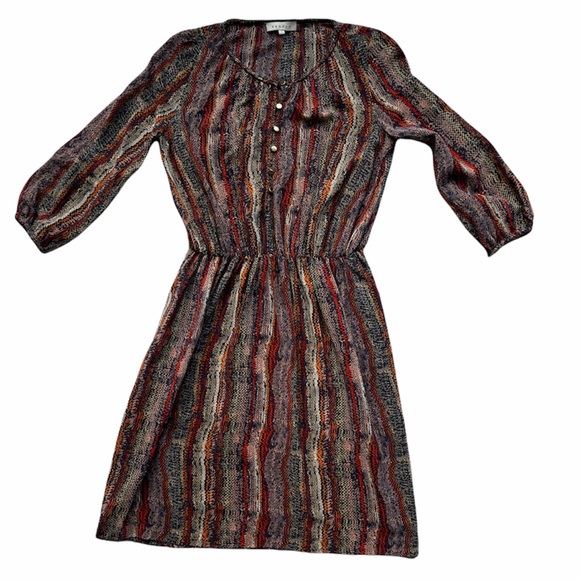 Sandro 100% Silk Dress With Elasticized Waist Sandro Size 1 or US Small - Picture 3 of 15